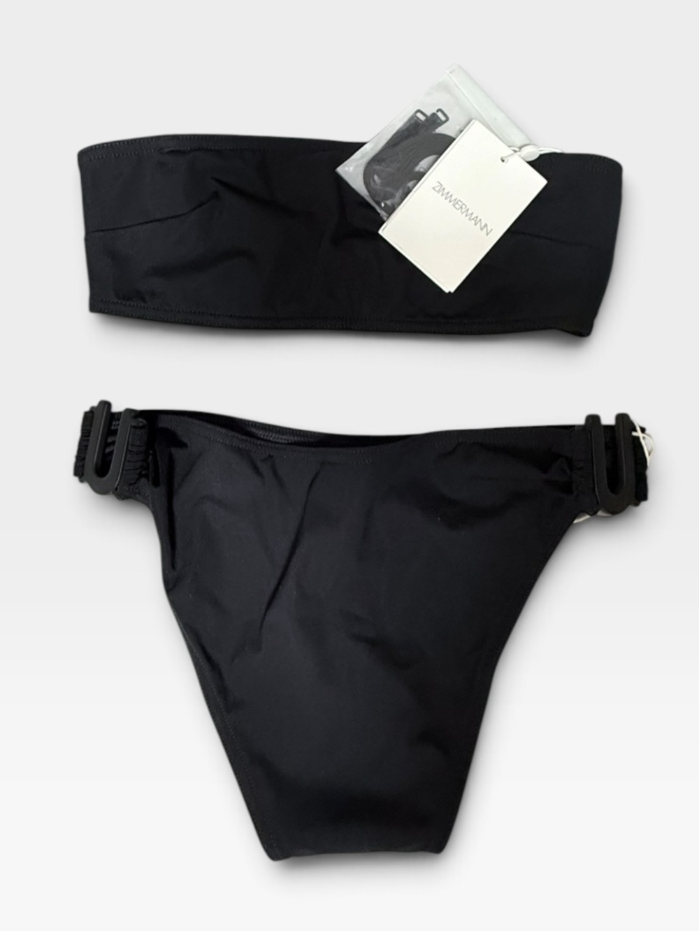 Zimmerman Two Piece Bikini Set Size 2-4 Black Bandeau Swimwear Summer NWT (U)